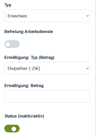 Gebührenverwaltung Preview